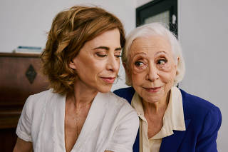 Fernanda Torres and her mother Fernanda Montenegro, who is 95, at the Torres home in Rio de Janeiro, Dec. 1, 2024. (Maria Magdalena Arrllaga/The New York Times)